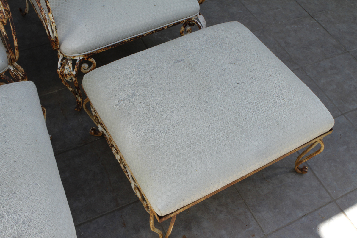 Antique French Patio Chairs with Ottomans EBTH
